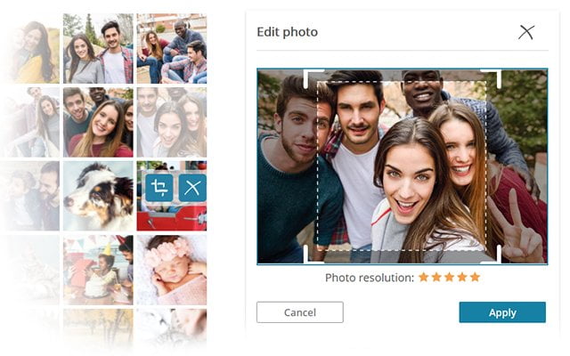 Como posso alterar o recorte da imagem?