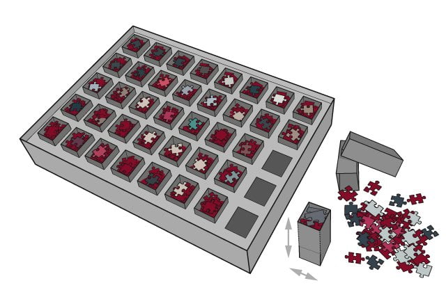Tamanho das 40 caixas SMART